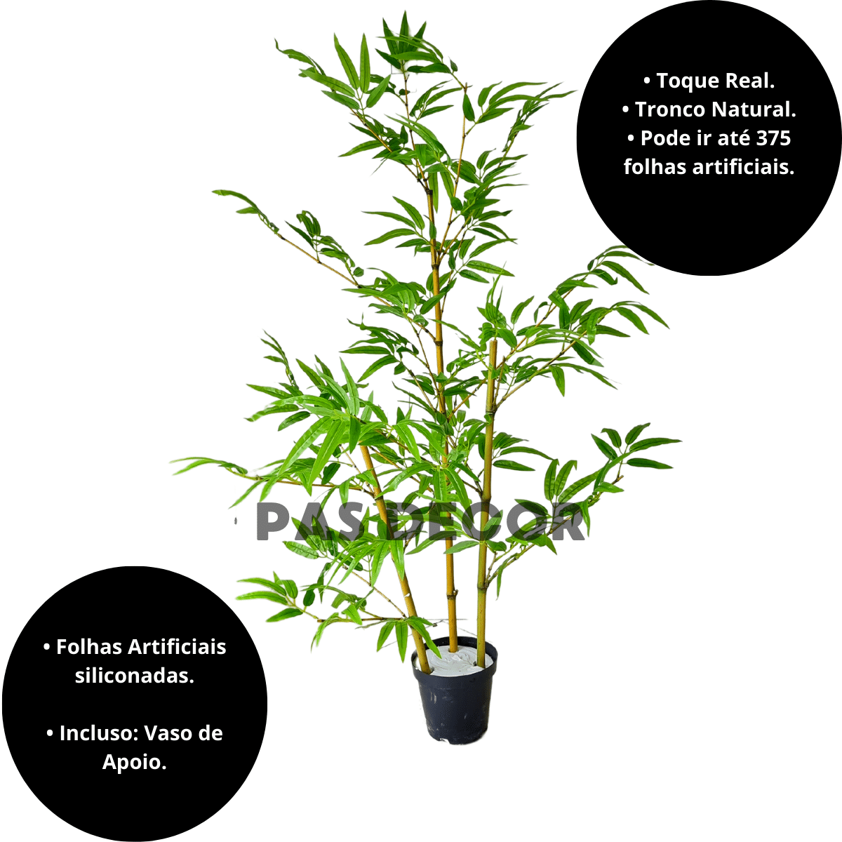 Bambu Artificial - com 1,60 M de Altura *Composto por 3 Troncos